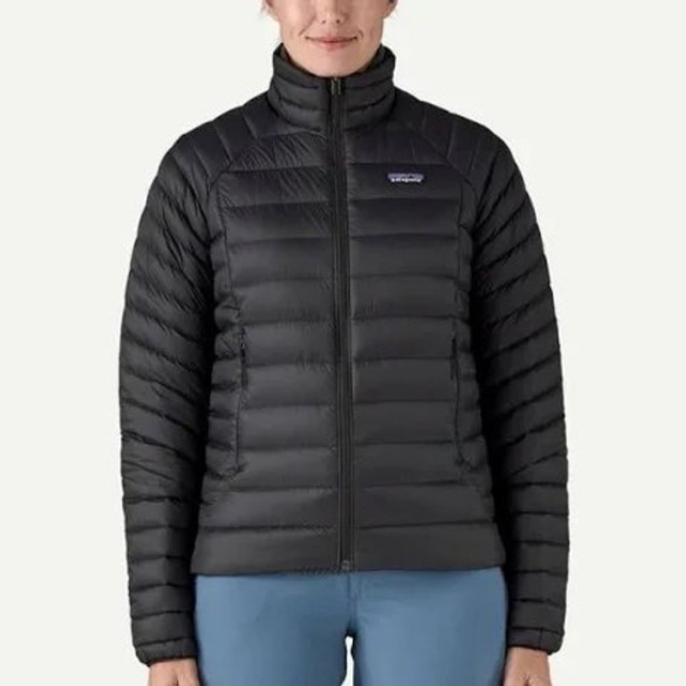 Patagonia Womens Down Sweater Jacket Black Full Zip Puffer Small